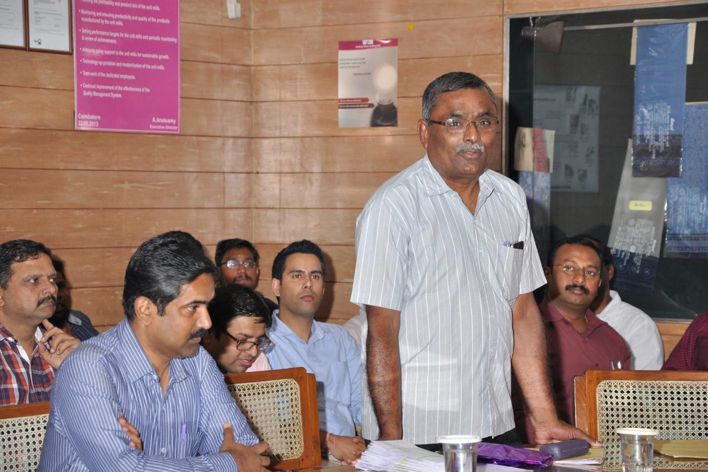 Shri M. Ravi Chandran, Senior Translator (Hindi) organizing Hindi Fortnight Prize Distribution Function on 26.09.2016 at NTC Ltd., Southern Regional Office, Coimbatore.